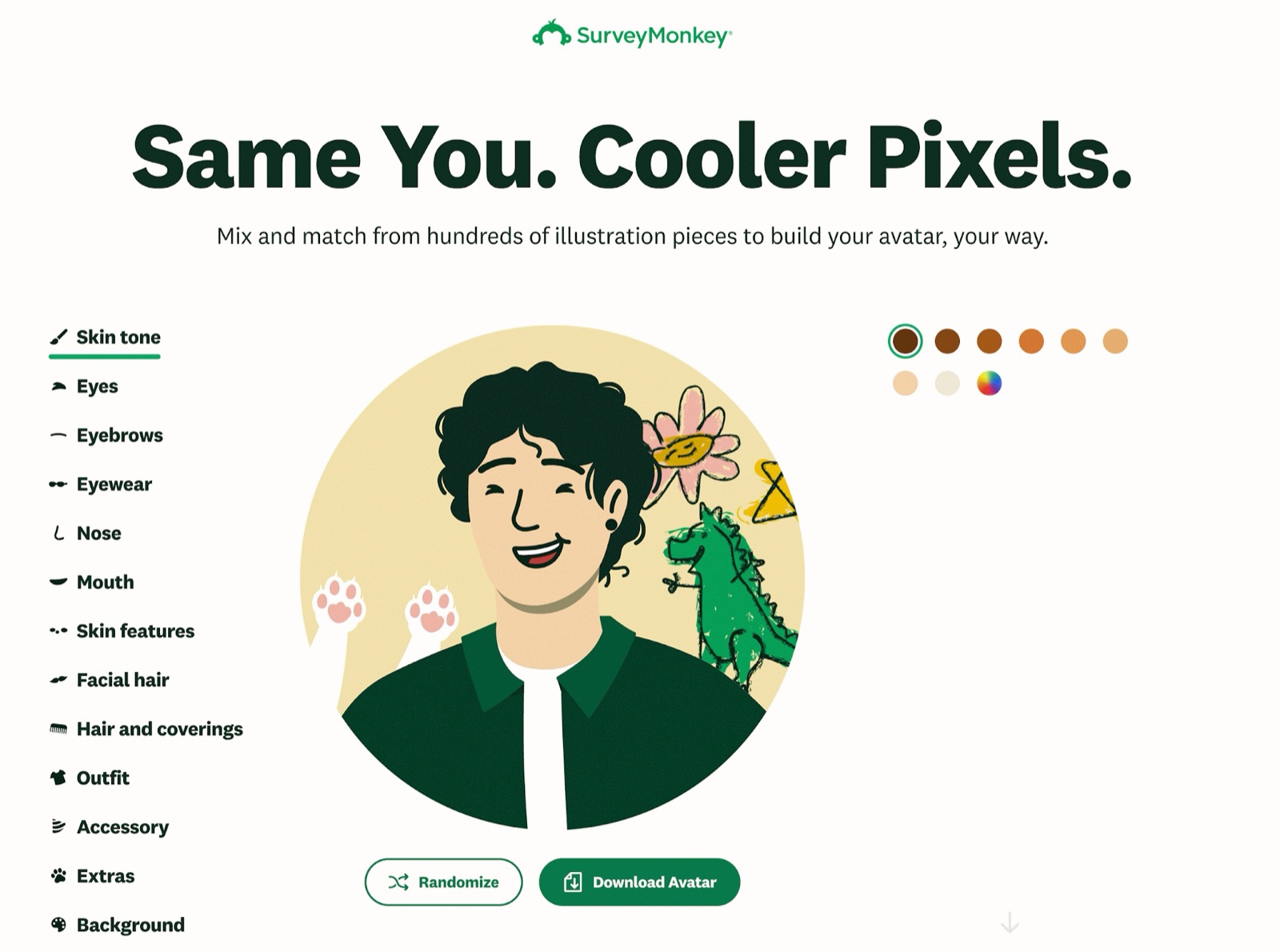 Avatar builder: Same You. Cooler Pixels.