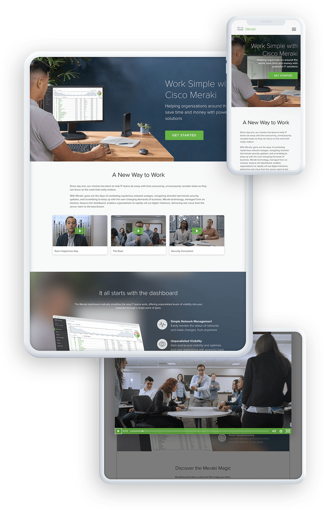 Landing page, desktop to mobile