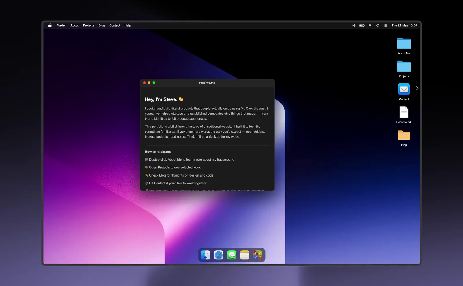 macOS portfolio
