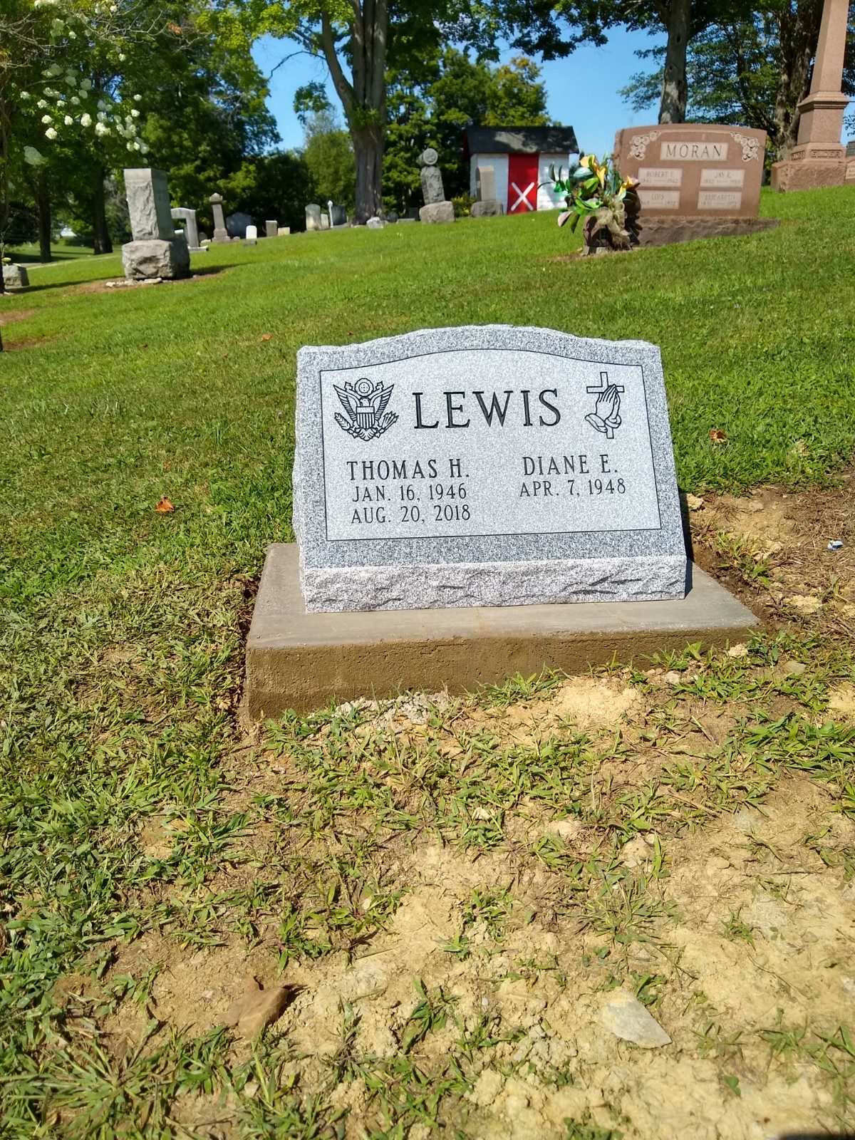 Grey granite slant marker