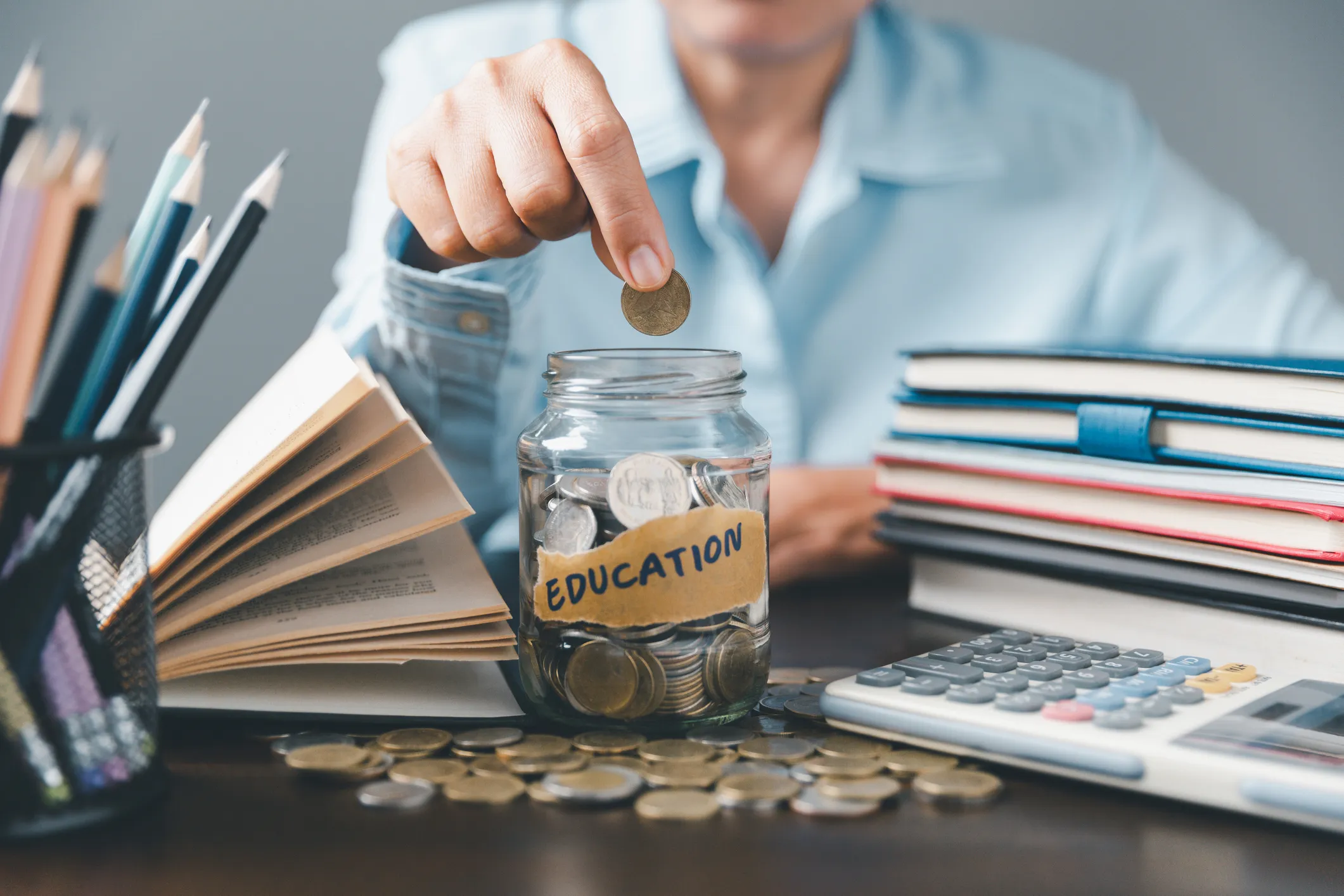 A piggy bank representing school technology funding