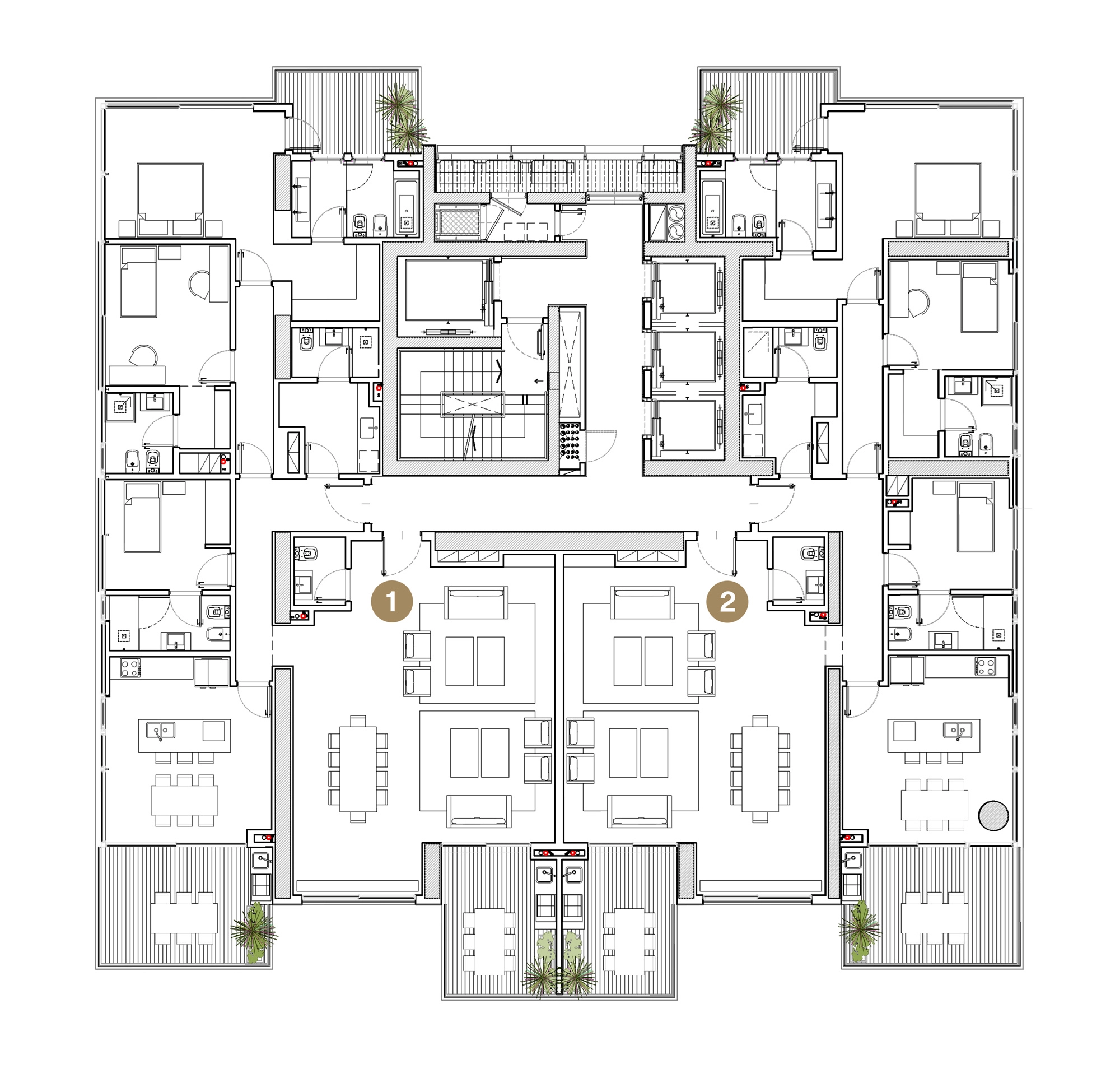 UNICA Puerto Madero — plano de pisos 24 a 30