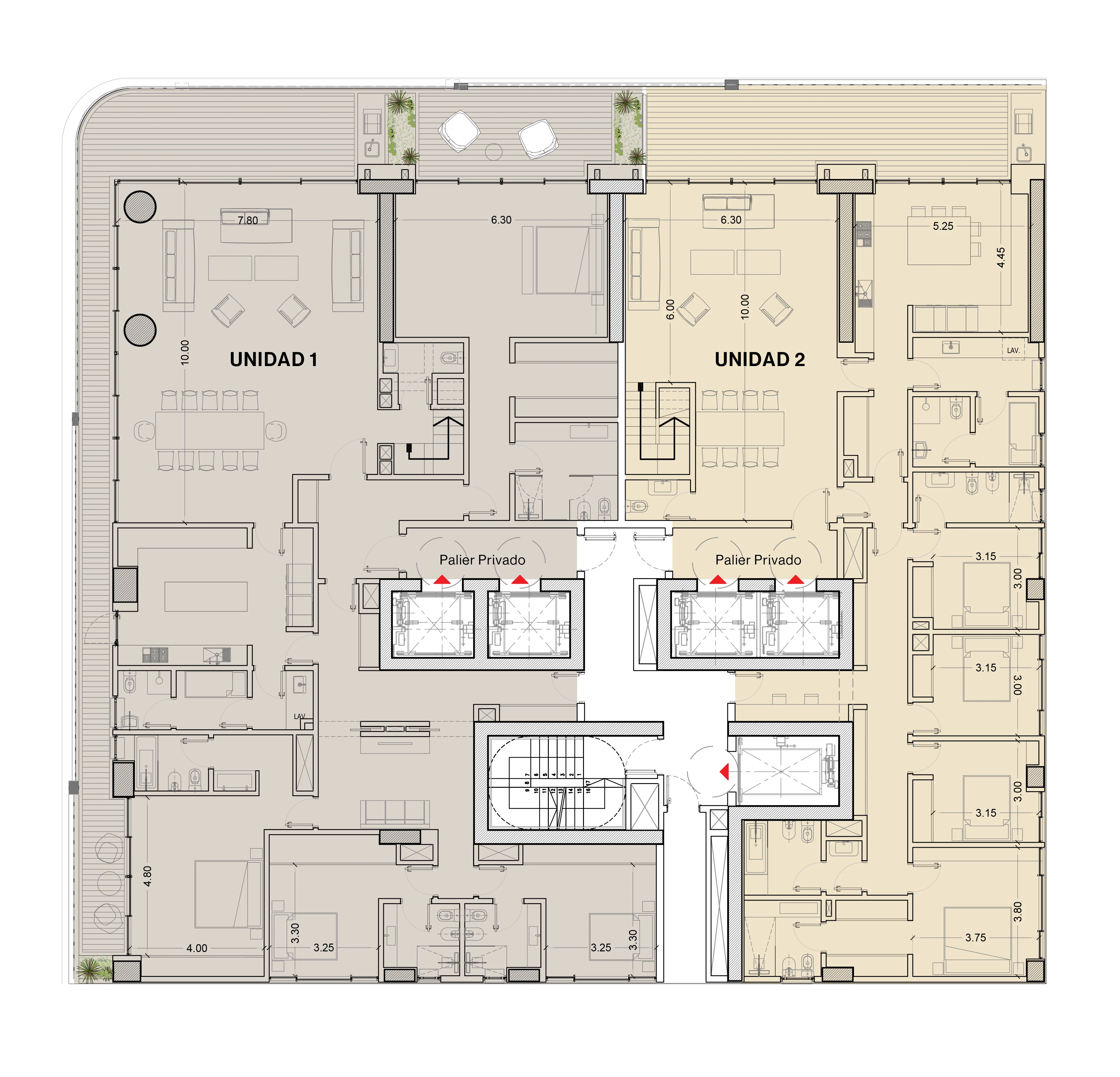 UNICA Rosario — plano de residencias, piso 39