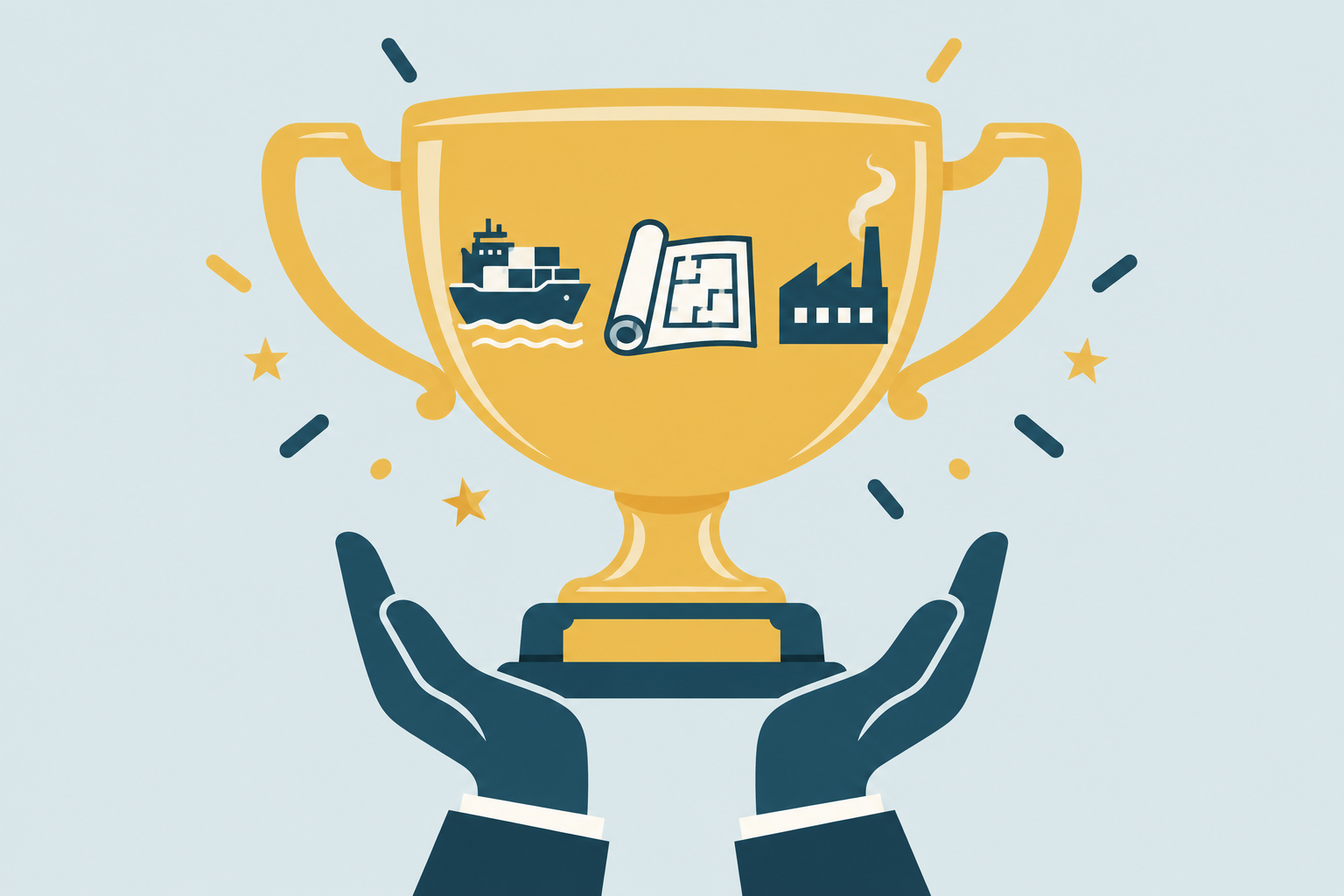 Five connected stages of the supply chain