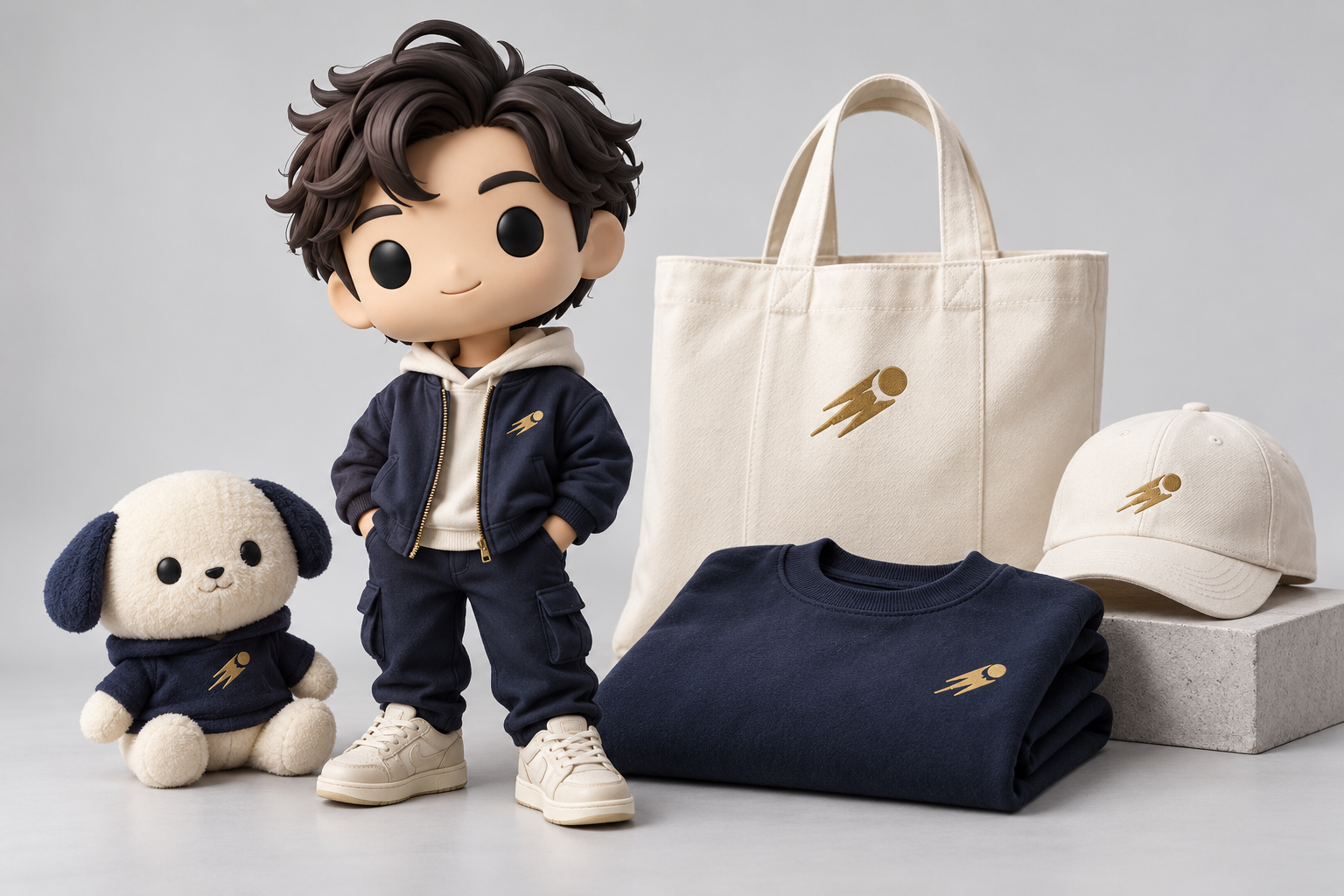 Creator merchandise with a simple star logo