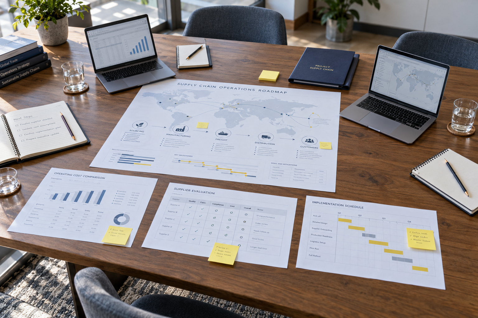 Advisor and business owner reviewing operating costs