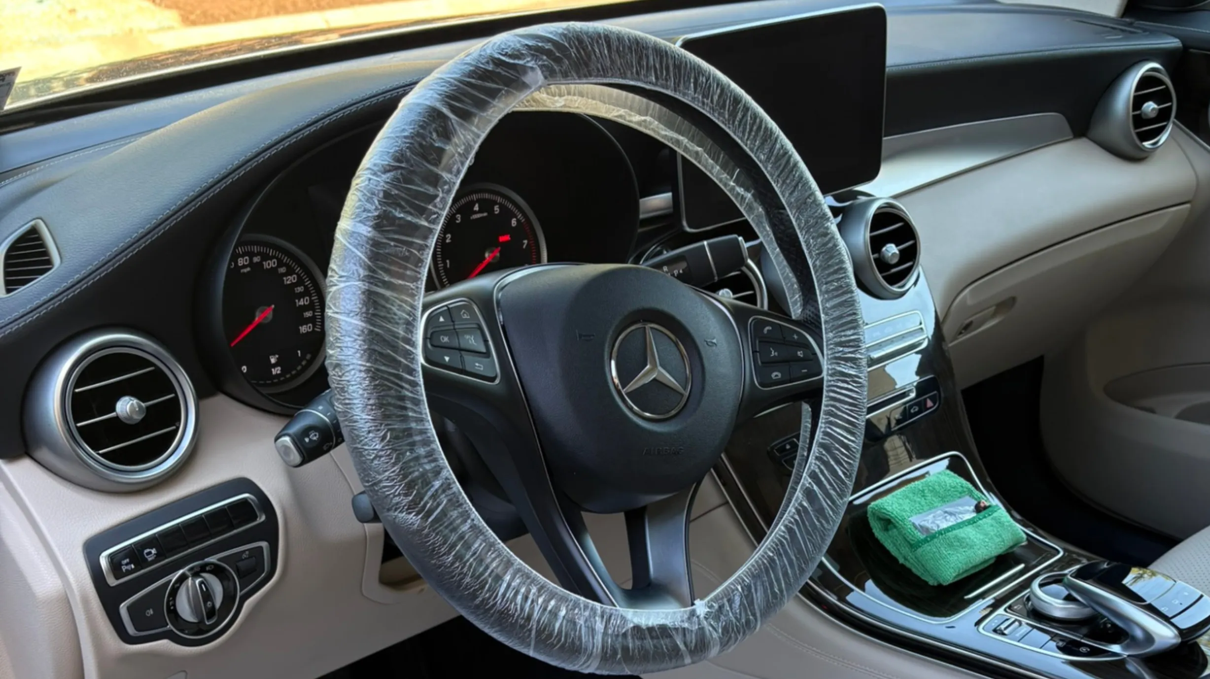 Mercedes-Benz dashboard and console after an interior detail