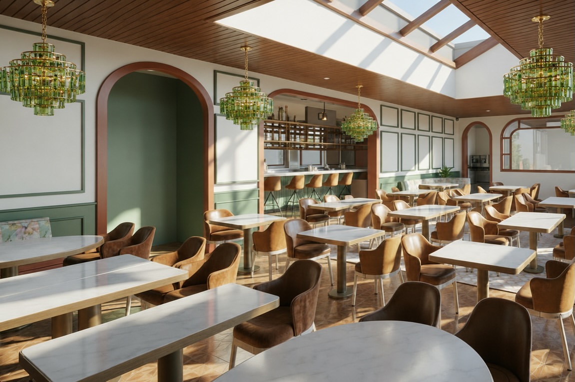 Render of the Grand Prairie dining room