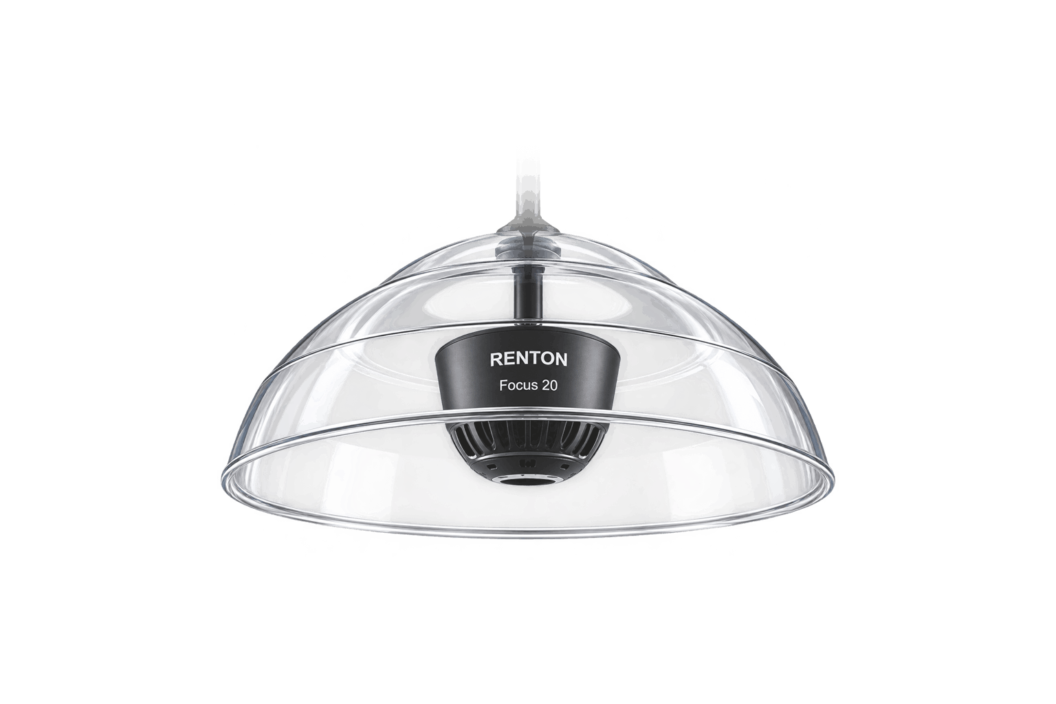 Renton Focus 20 suspended directional loudspeaker in a museum gallery