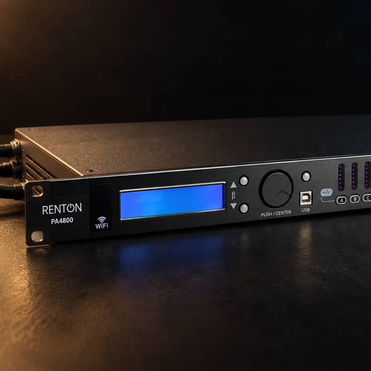 Renton rack audio processor for speaker management in fixed installations