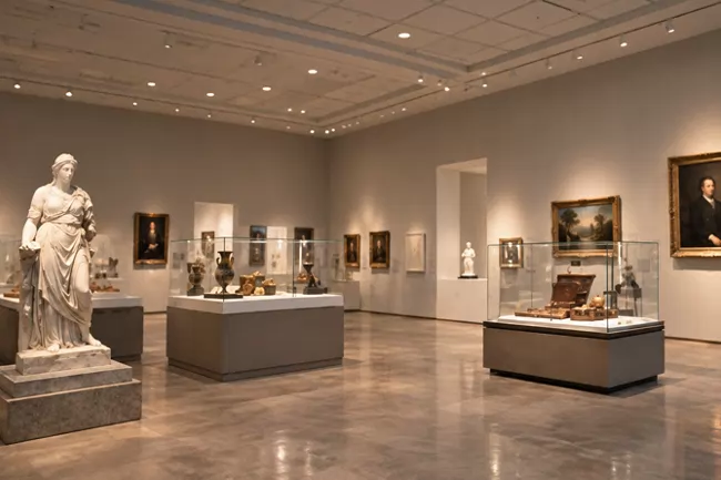 Directional loudspeaker in a museum gallery