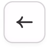 Square button with rounded corners containing a black left-pointing arrow on a white background.