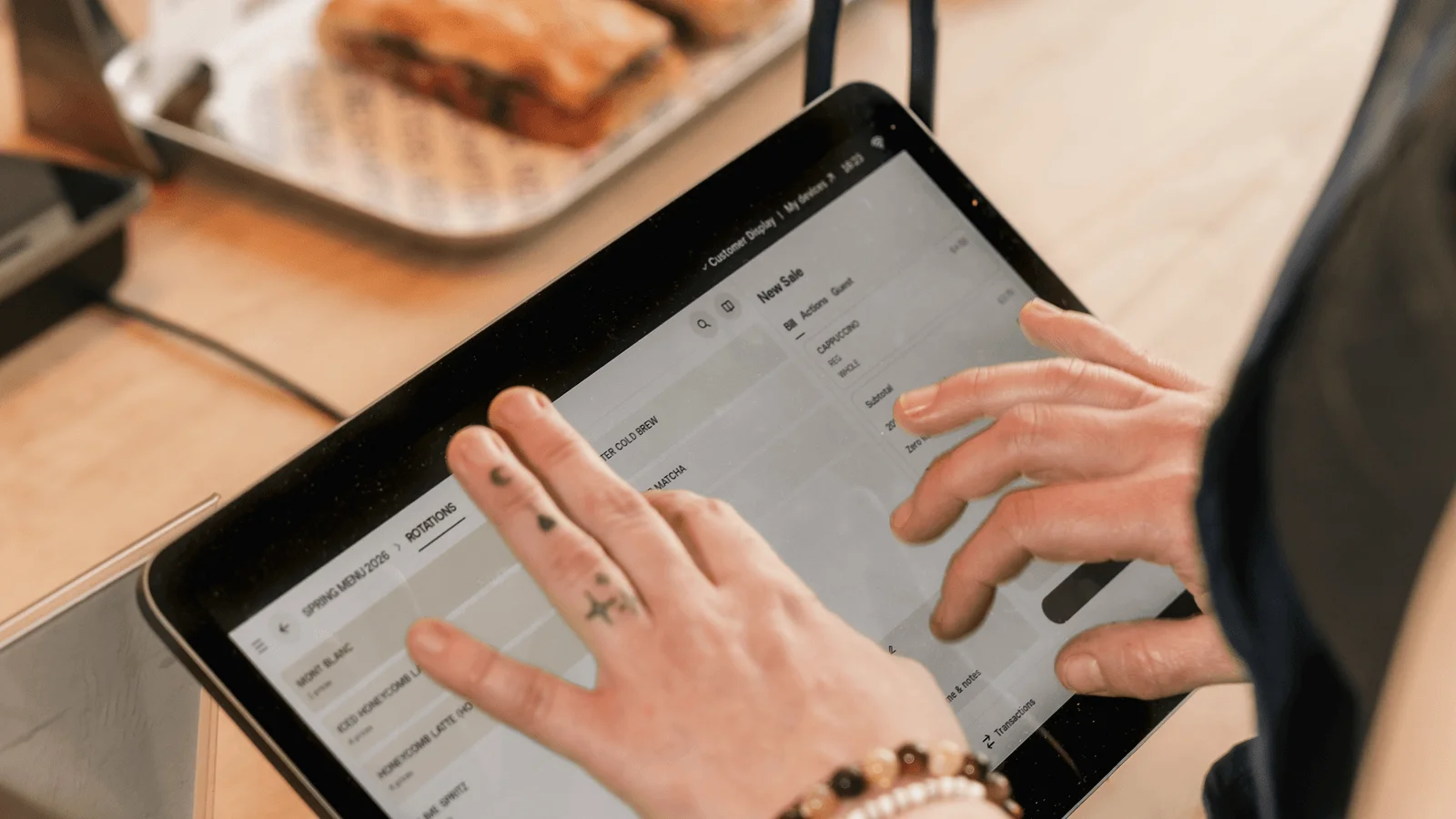 Restaurant employee using Nory's agentic AI operating system