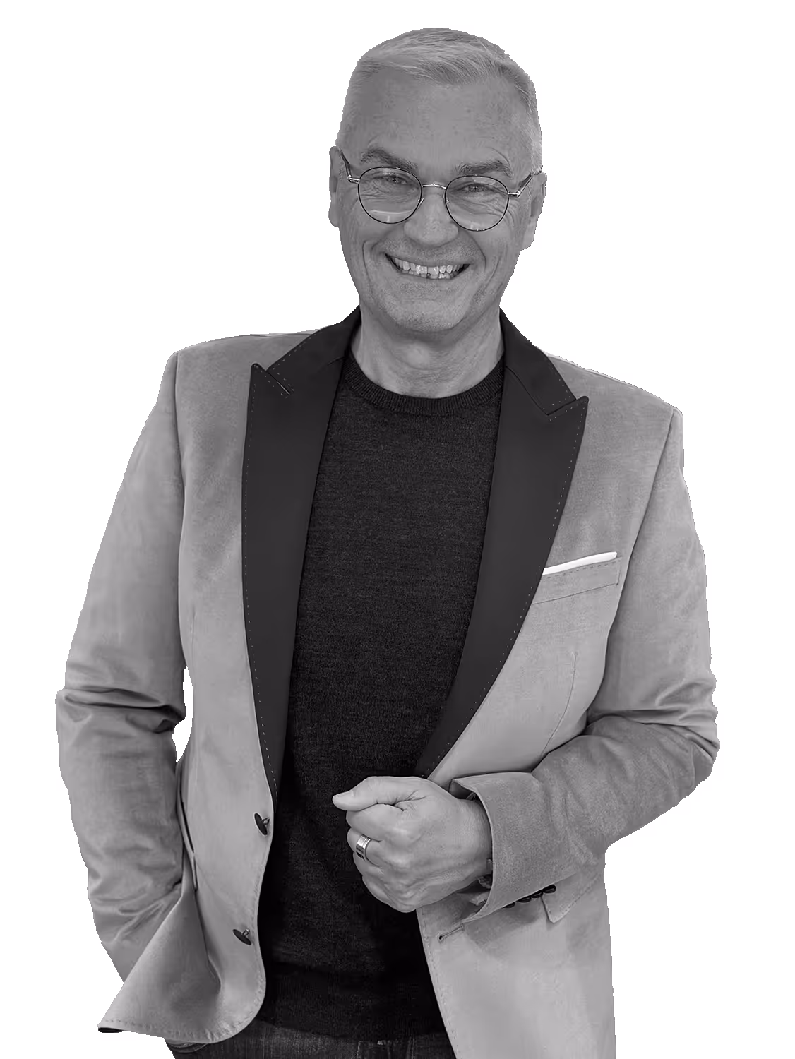 Harald Grabner, Geschäftsführer  123Consulting in einem bunten Sakko