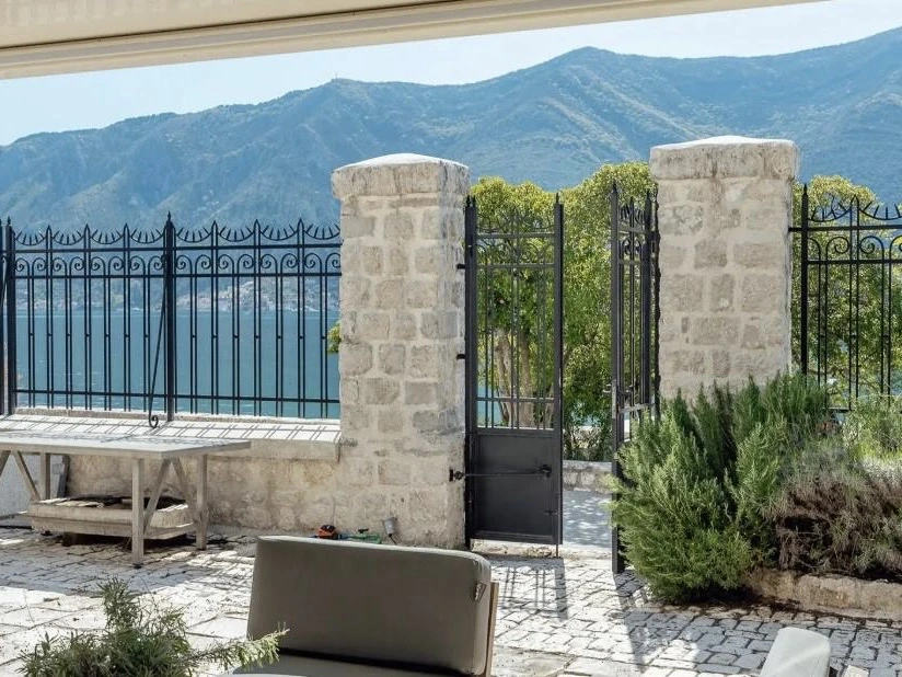 Renovated seafront stone villa in Dobrota: terrace & outdoor, photo 1