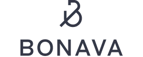 Bonava Schriftzug in schwarzer Schrift auf weißem Hintergrund.