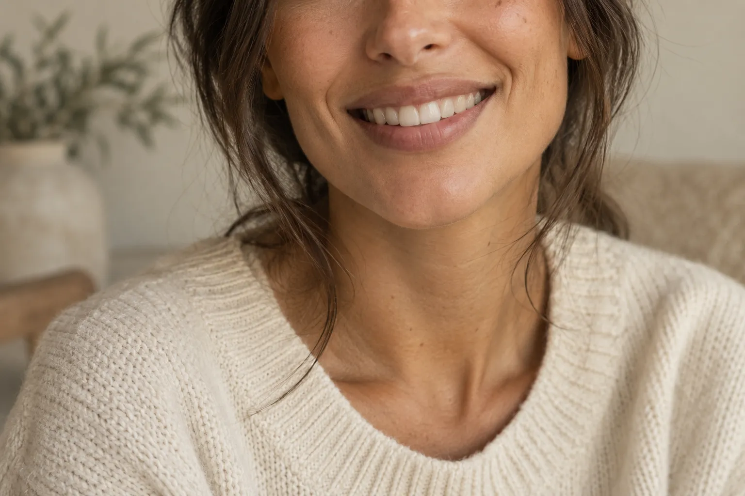 Illustrative natural smile, not a treatment result
