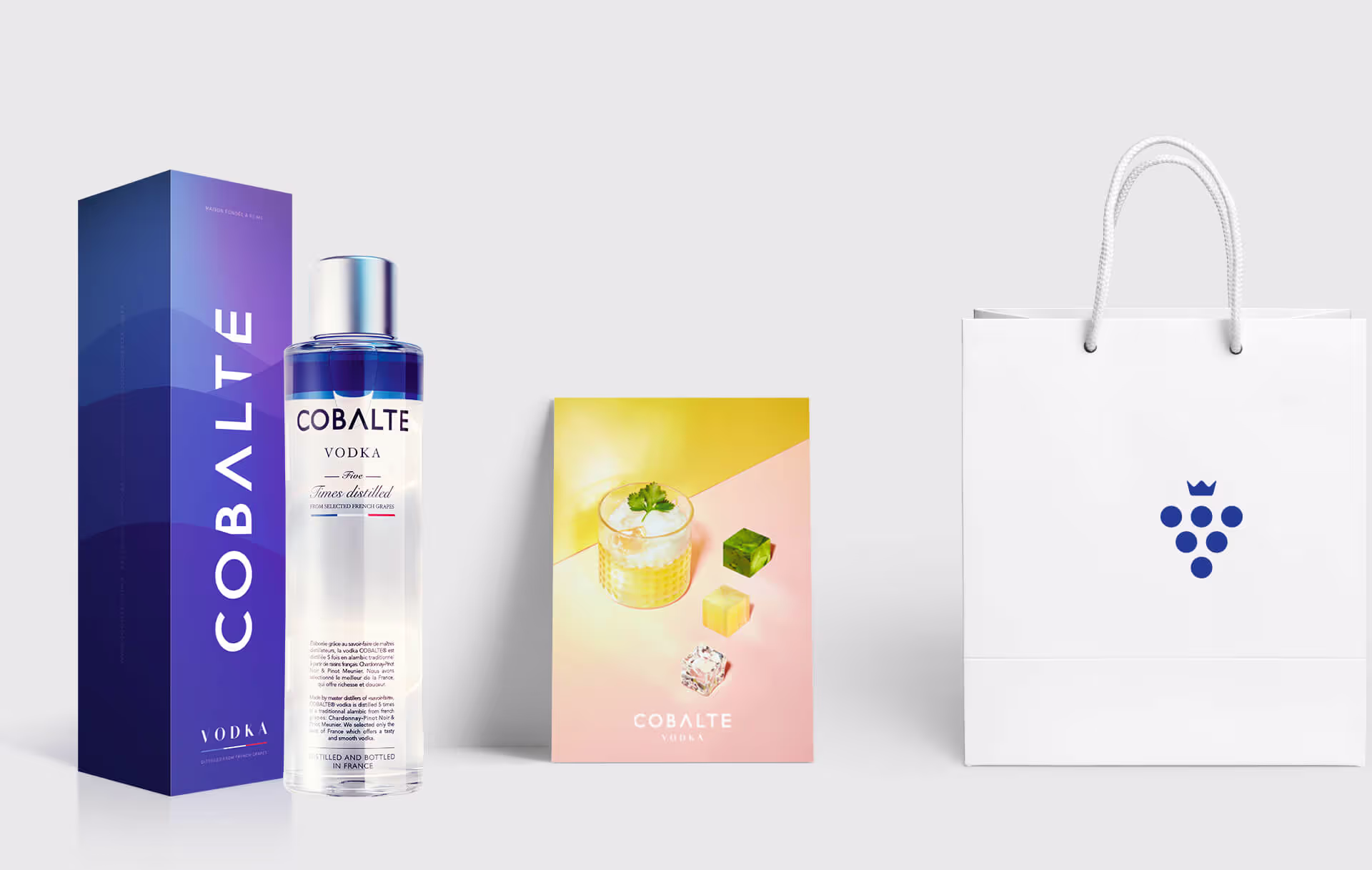 Cobalte Vodka — design de marque et packaging