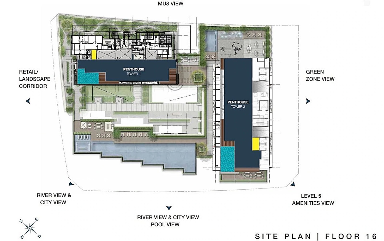 Mặt bằng tầng 16 Cove Residences