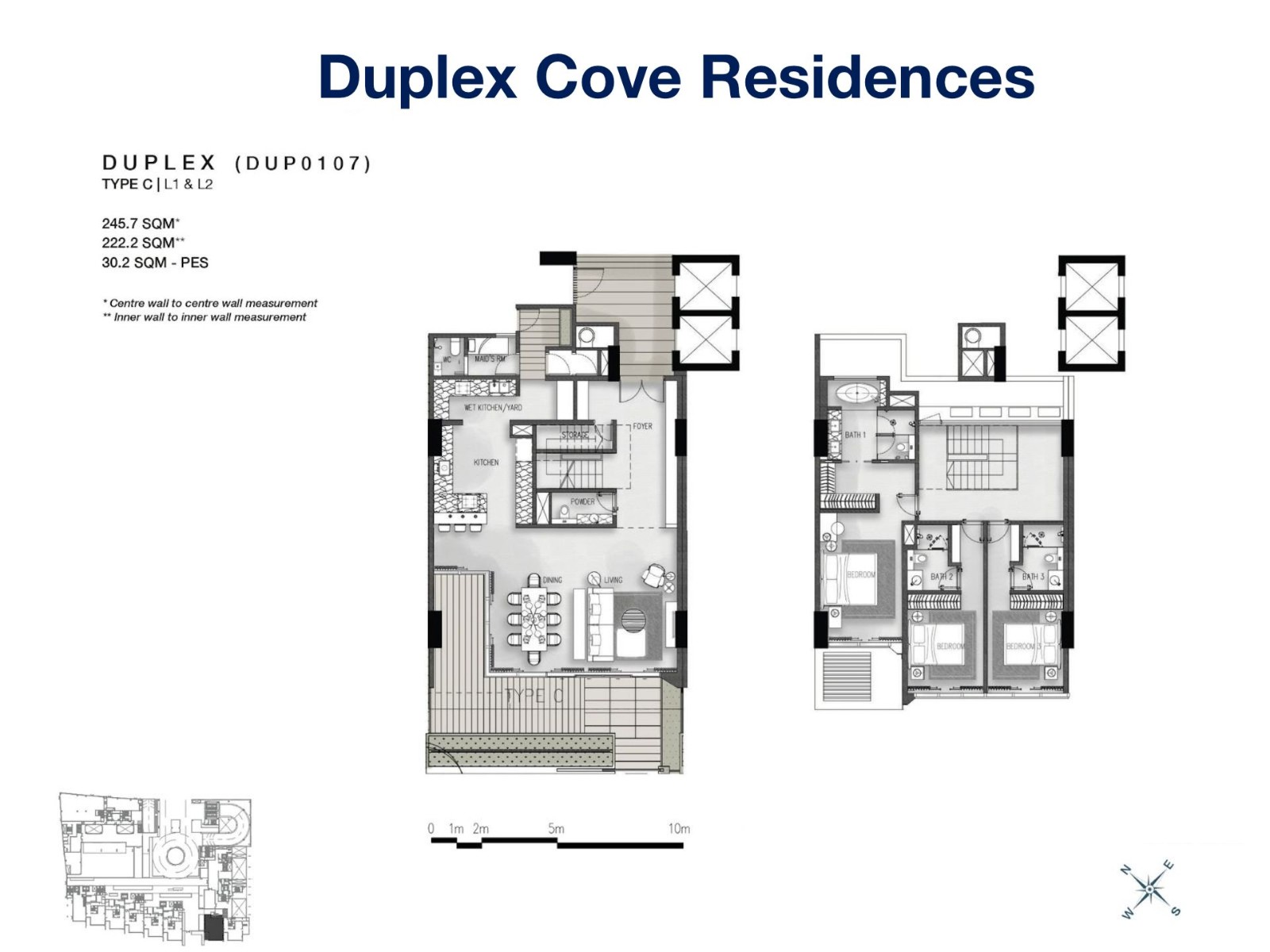 Mặt bằng căn Duplex Cove Residences