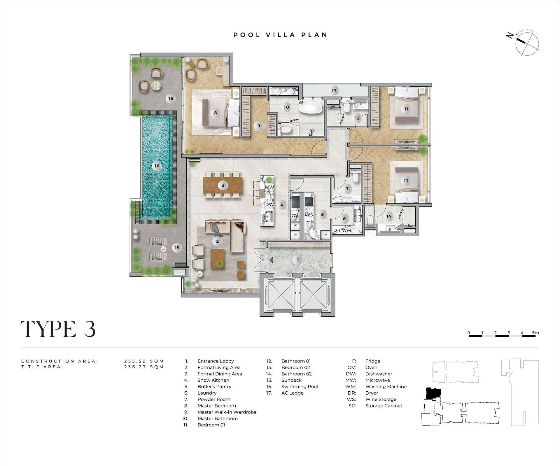 Mặt bằng pool villa C, Seine Tower