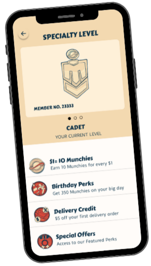 The app's level screen showing Cadet status