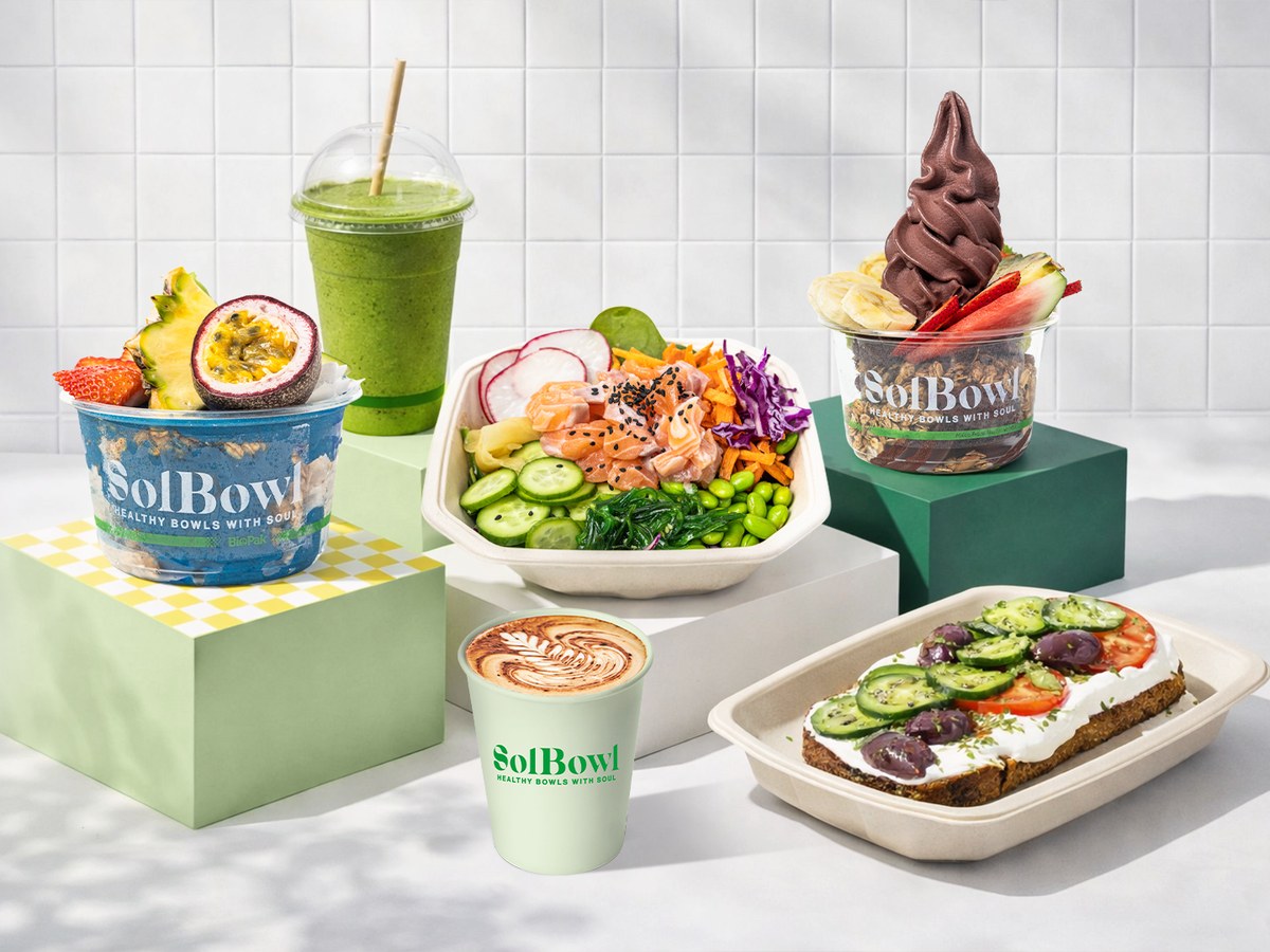 SolBowl açaí bowls, a poke bowl, smoothie, coffee and toast