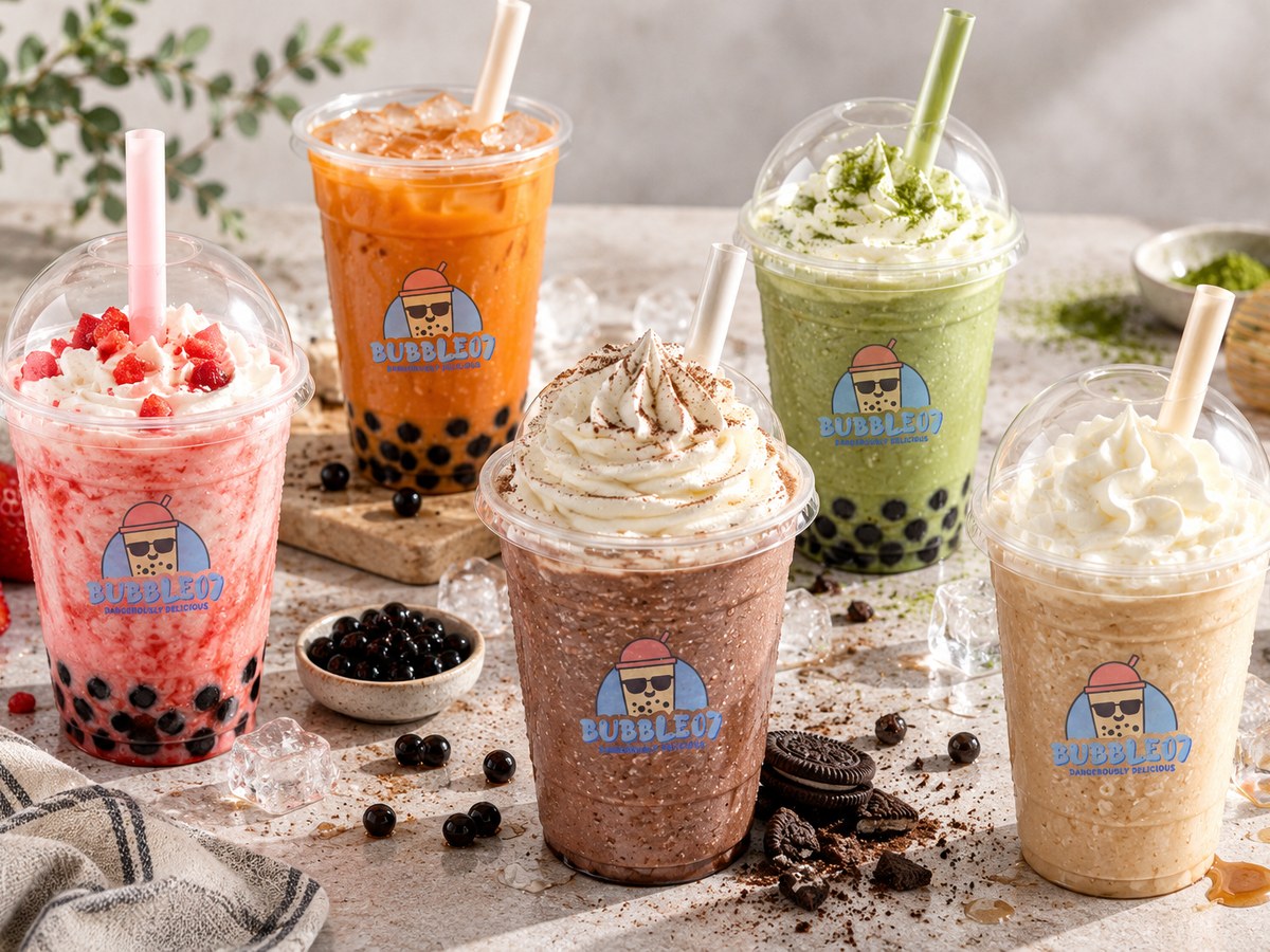 Five Bubble07 bubble teas and frappes