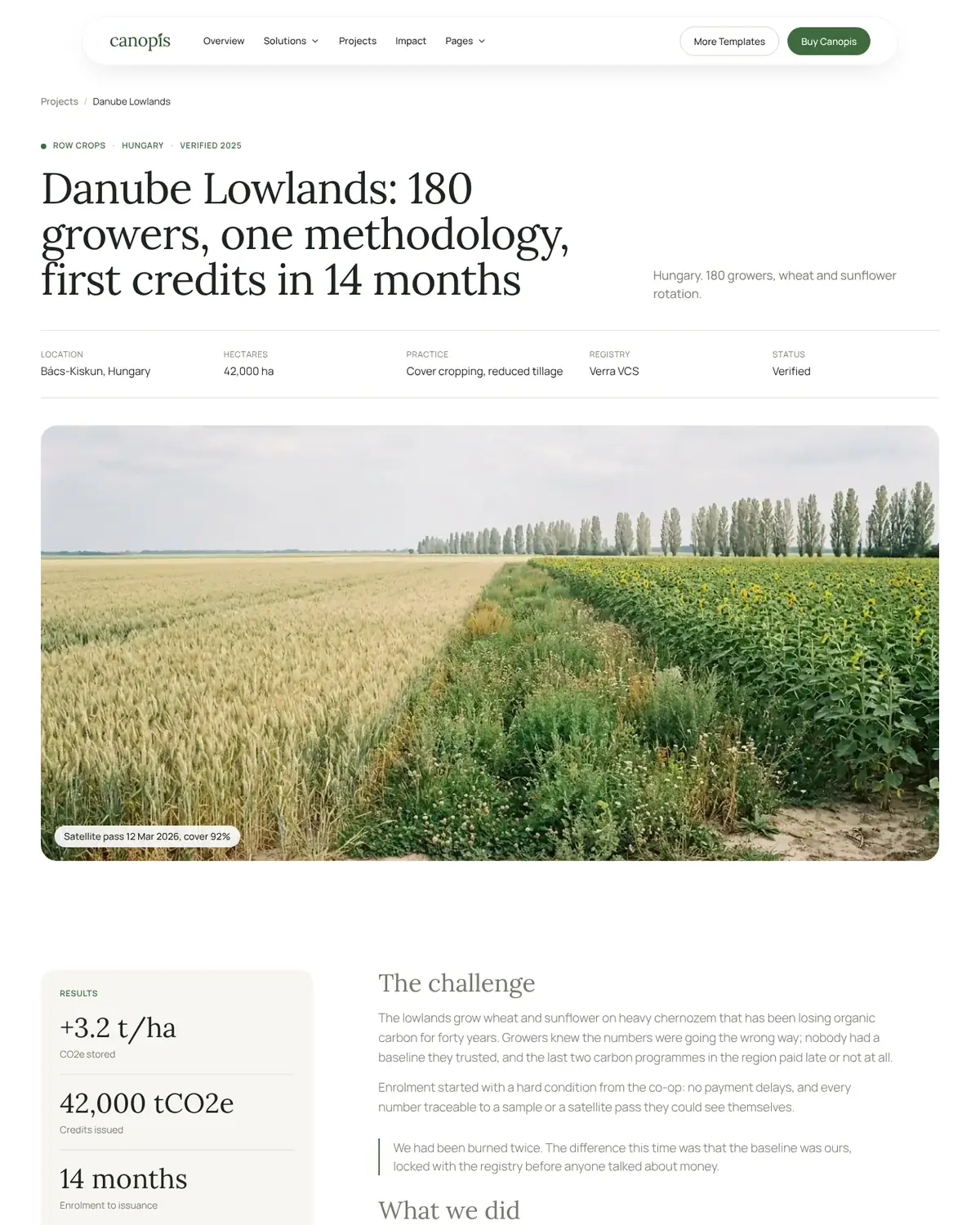 Canopis Project Detail page preview