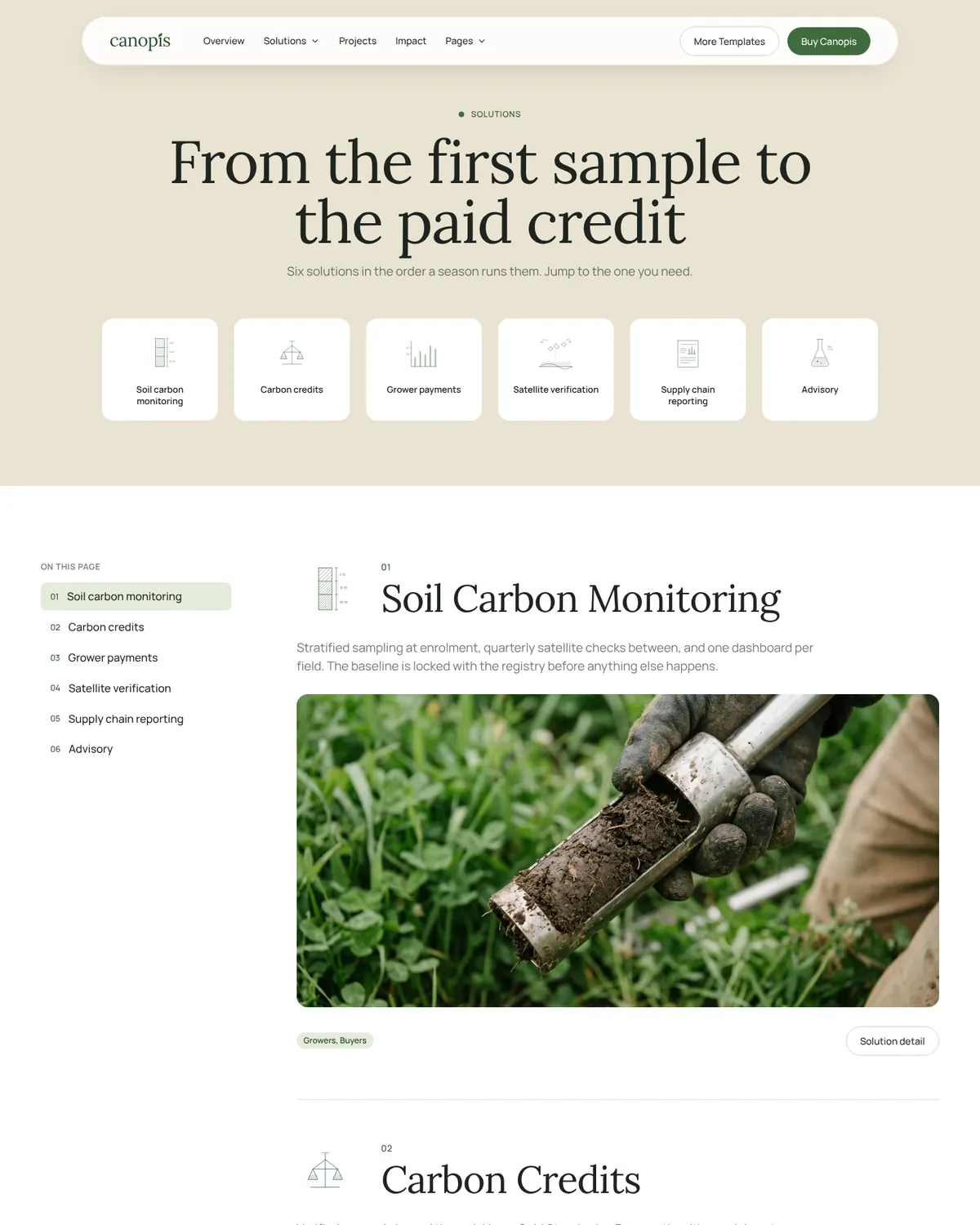 Canopis Solutions V2 page preview