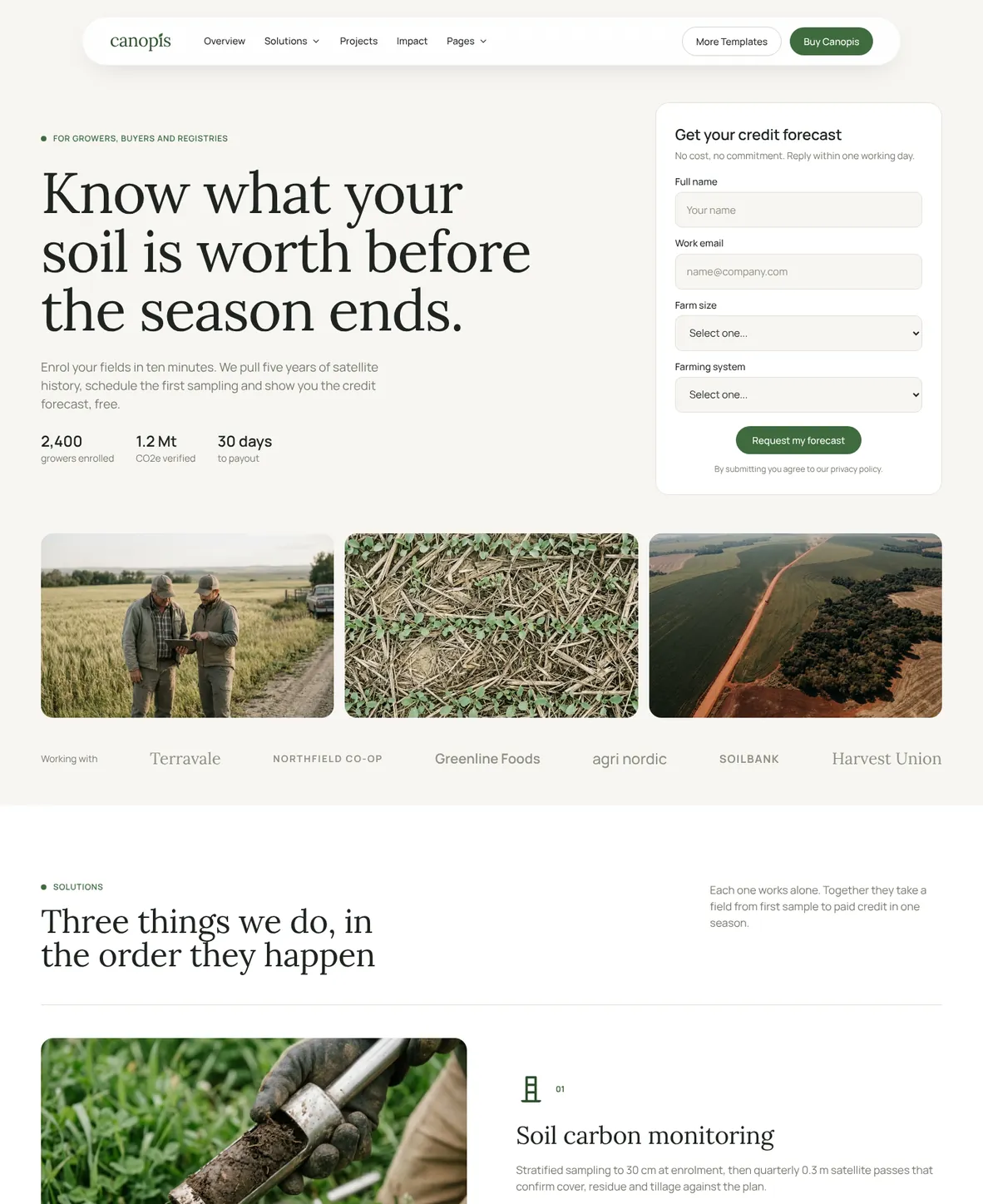 Canopis Webflow template, Home 3 page