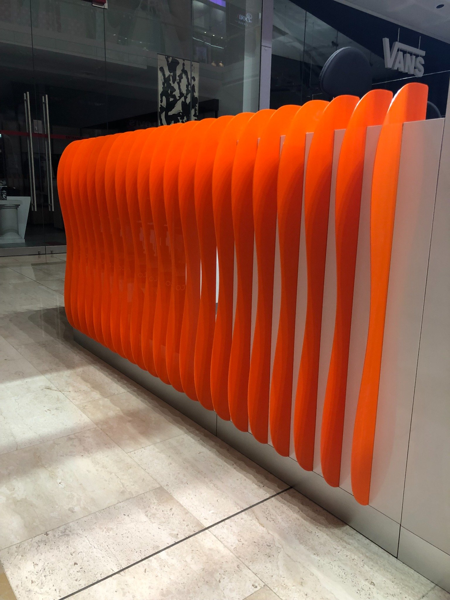 Orange acrylic perimeter fins