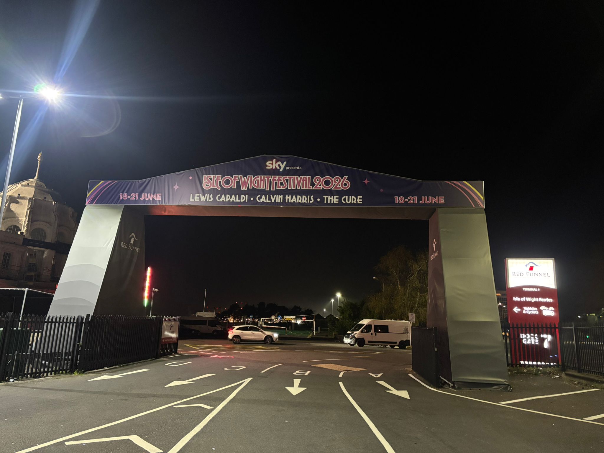 Isle of Wight Festival 2025 gateway branding at Southampton