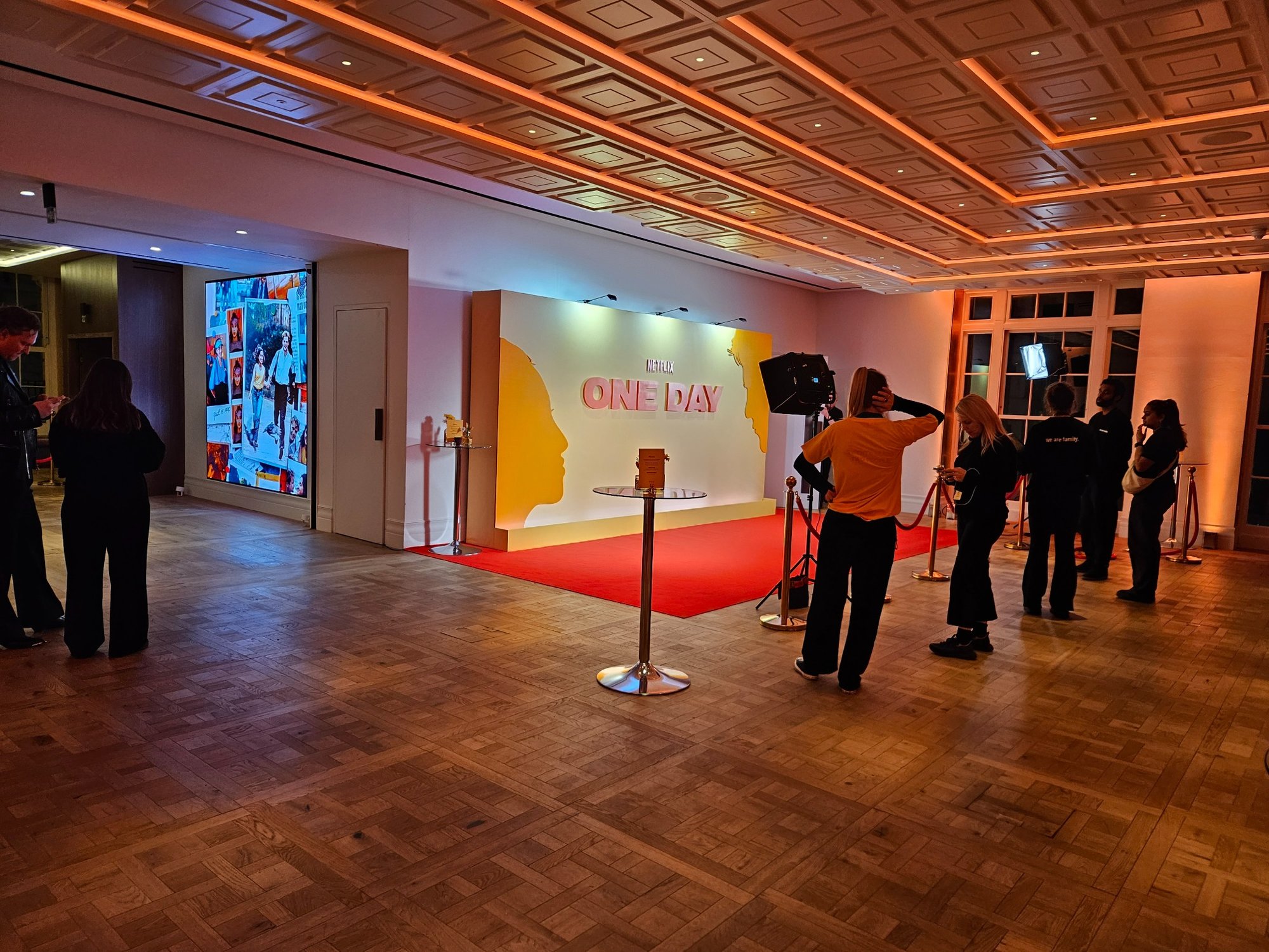Netflix ONE DAY event scenic backdrop and red carpet