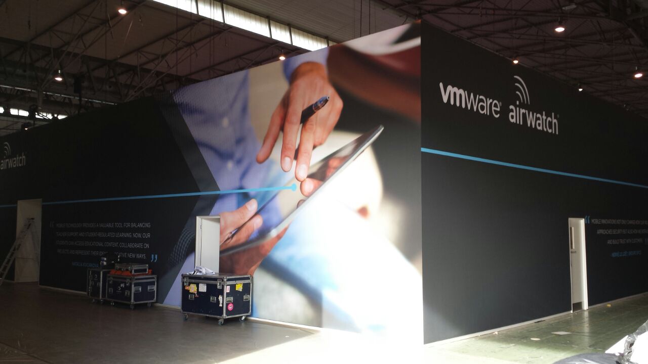 AirWatch exhibition graphics at Mobile World Congress Barcelona