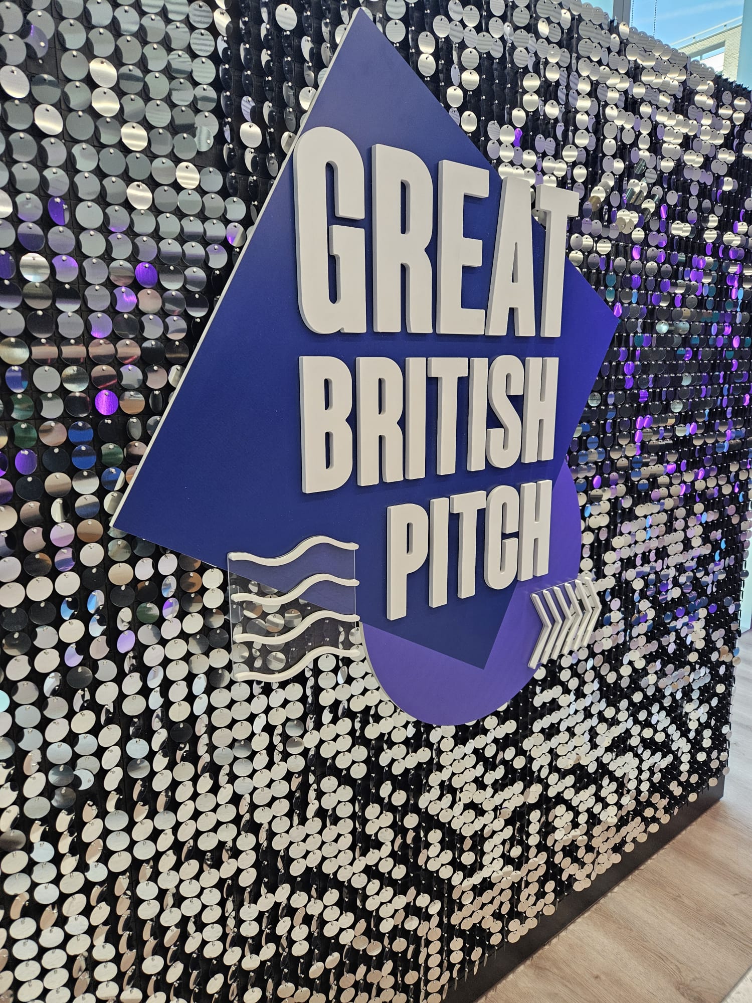 Great British Pitch glitter wall detail