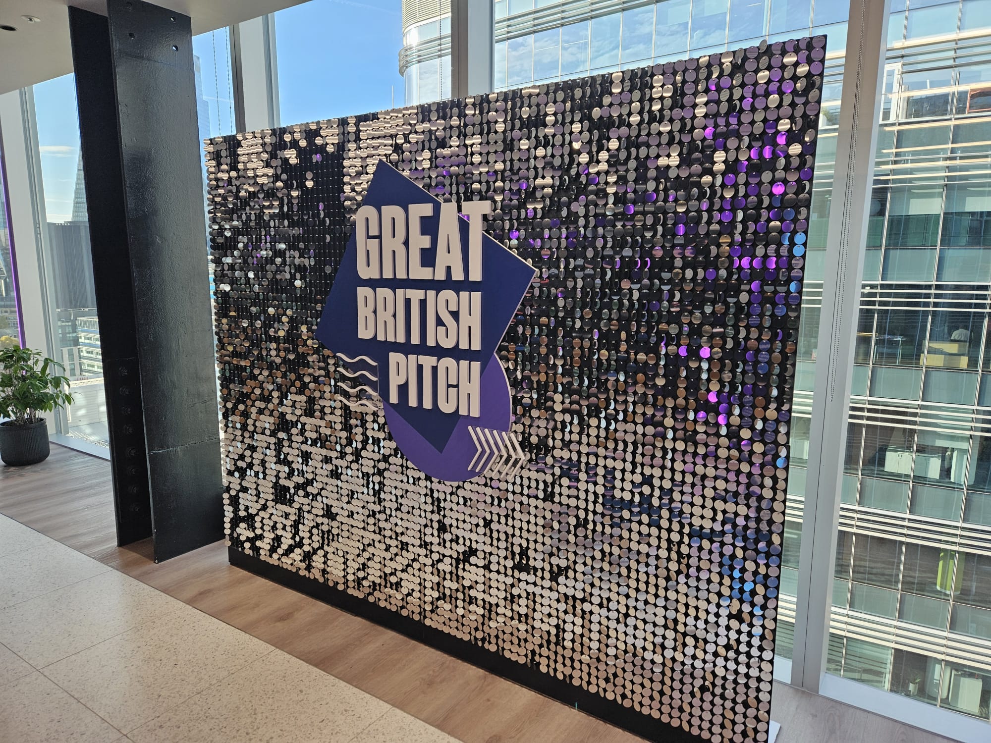 Great British Pitch glitter wall backdrop