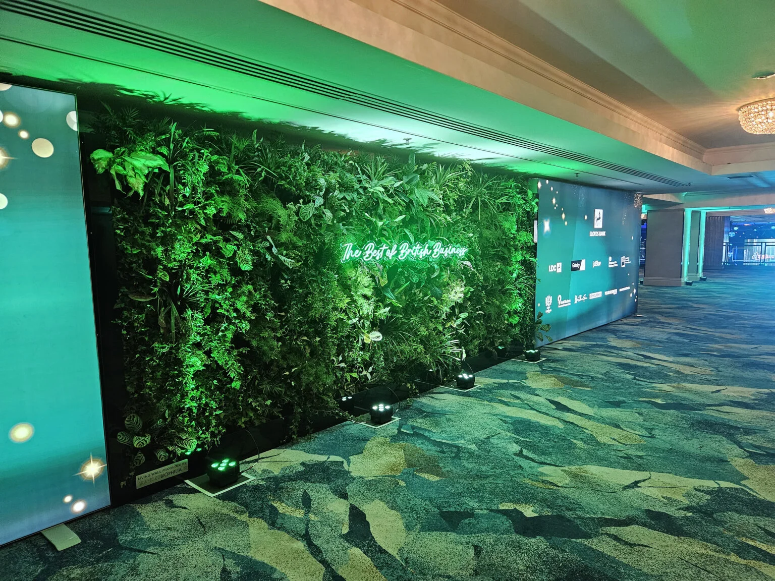 Sustainable Times COP28 Connect living wall and branded signage