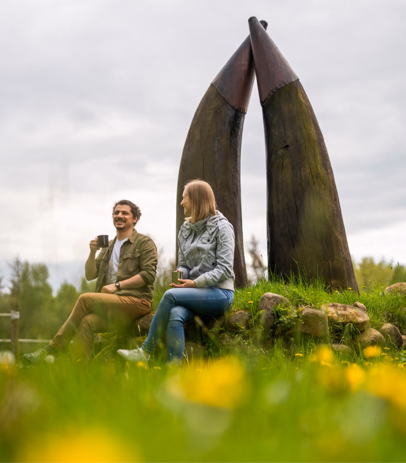 Rast am Hörnerplatz des historischen Ochsenwegs