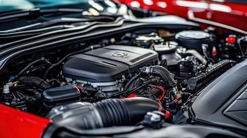 Compartiment moteur moderne avec des composants en PA recyclé