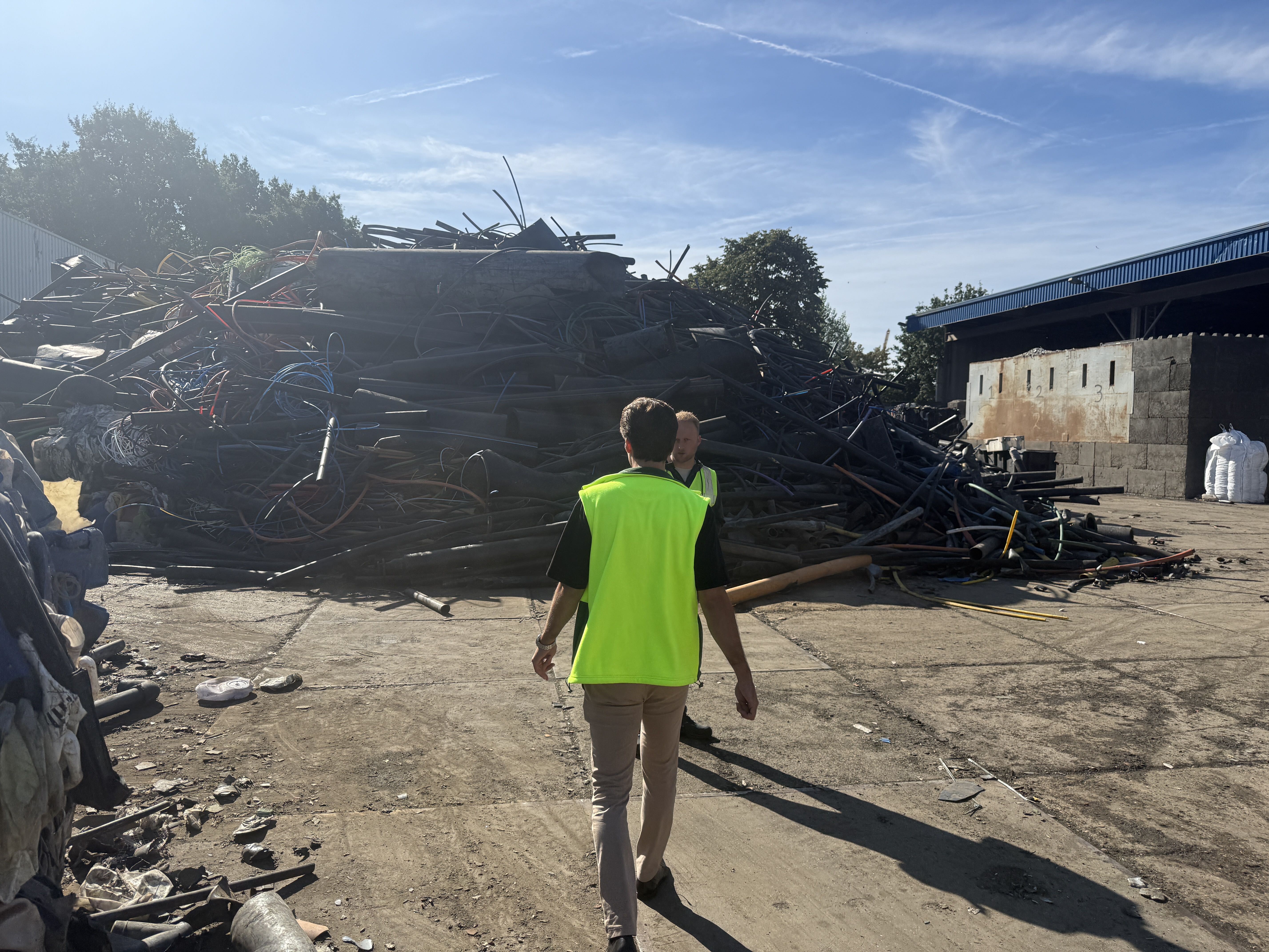 Walking the yard at a plastics recycler