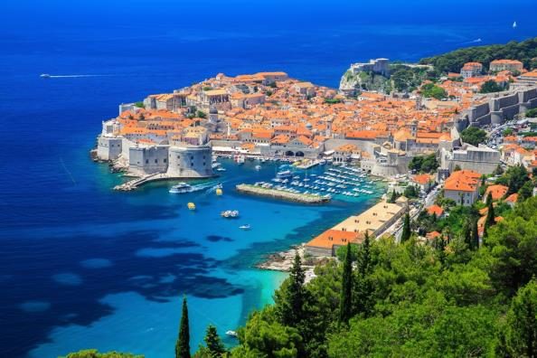 Dubrovnik old town walls and harbour