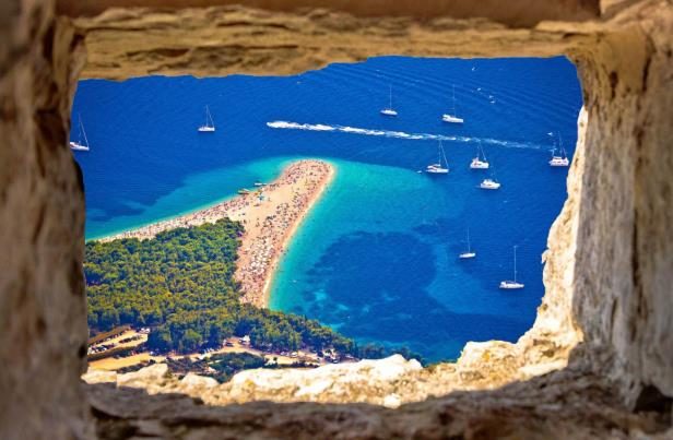 Zlatni Rat beach at Bol on Brač, Croatia