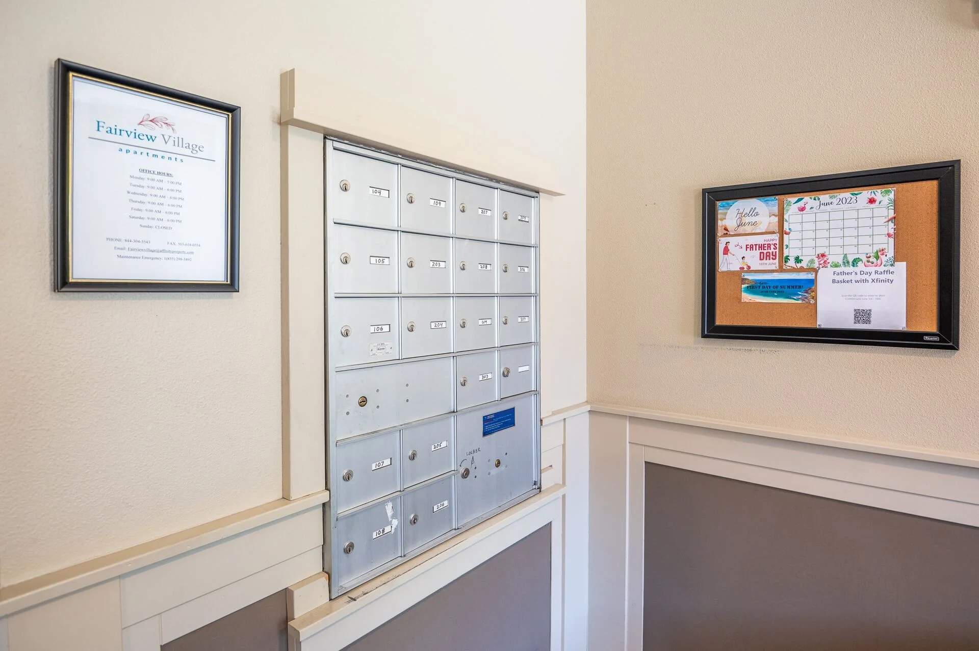Mail room area