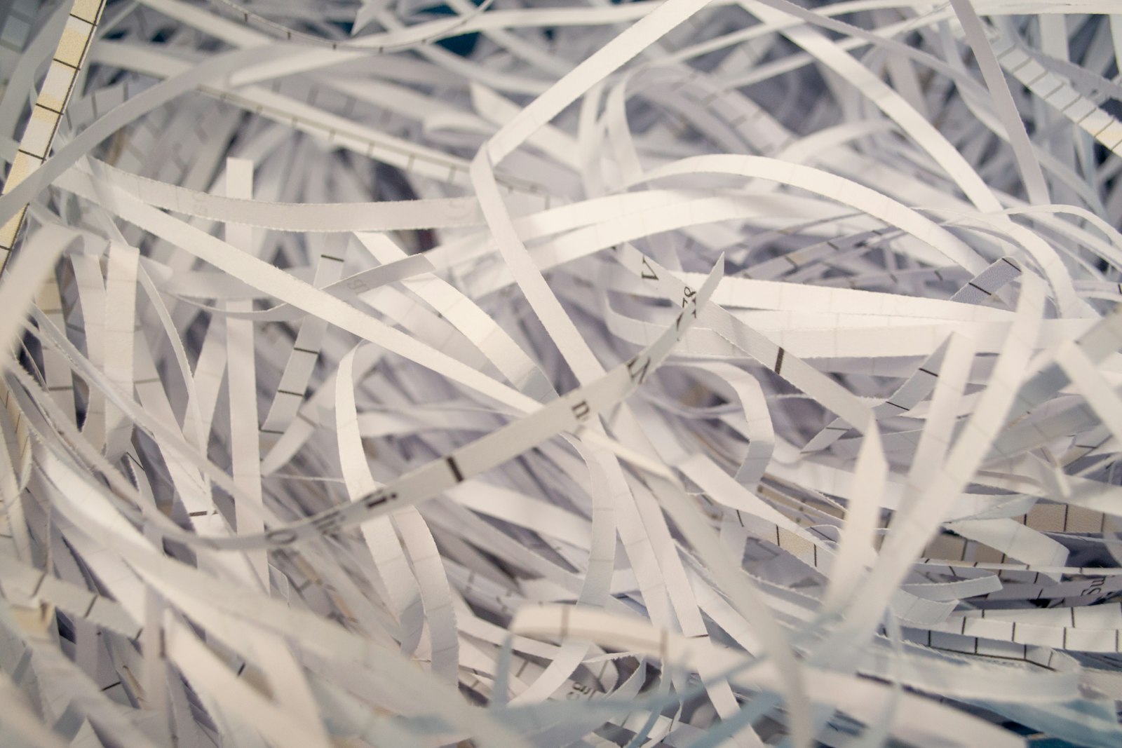 Pile of shredded paper