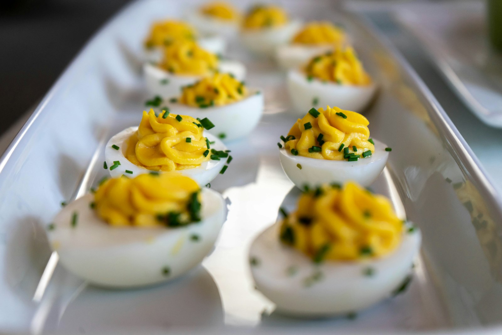 Platter of deviled eggs