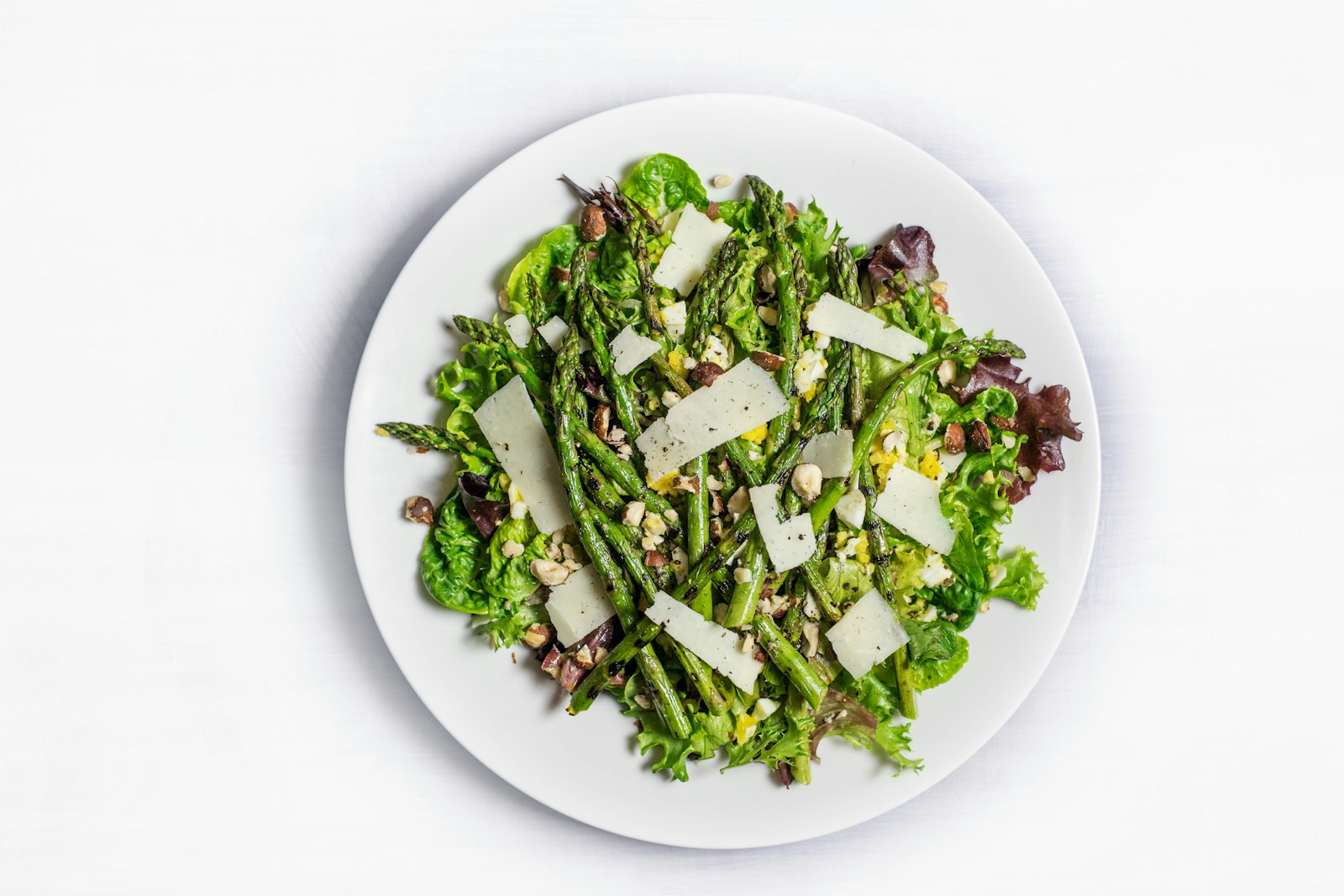 Green bean and asparagus salad on a plate