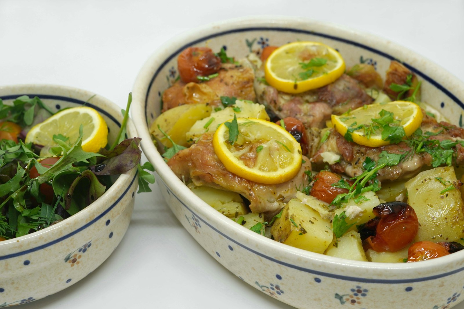Lemony chicken, spinach and potato stew