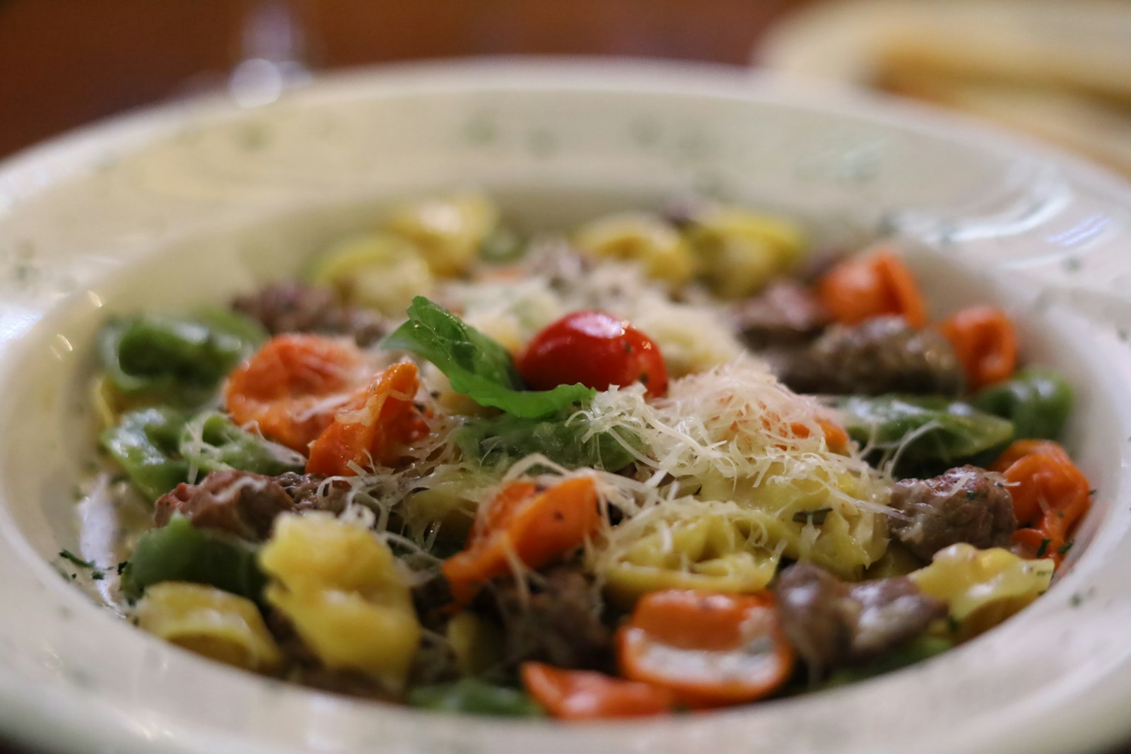 Tortellini soup with greens