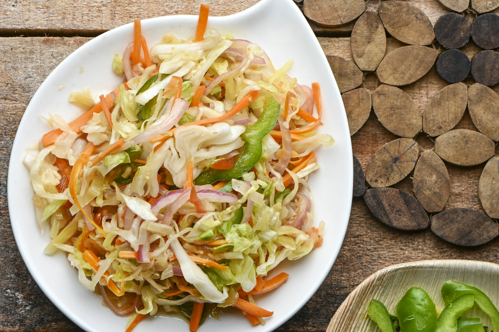 Plate of shredded cabbage